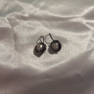 Elegant Silver Pearl Earrings